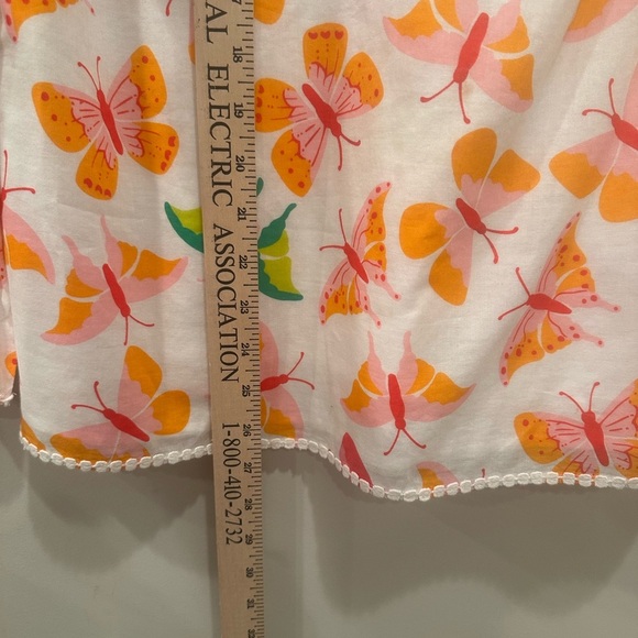 Lilly Pulitzer Women's Butterfly Blouse Flare Sleeves Crochet Trim Fairy Sz S - Picture 5 of 12